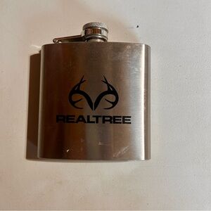 Realtree Silver Flask with Black Logo